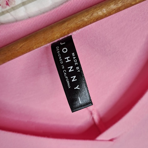 Johnny Premium Tunic Top‎ Dolman Sleeve V Neck Pink Comfy Casual Size M - Picture 3 of 9